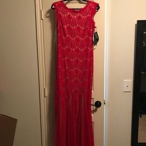 Red long dress